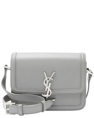 Saint Laurent Grey Calfskin Small Solferino Shoulder Bag (Authentic Pre-Loved)