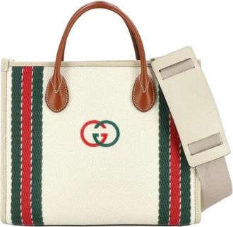 Gucci Canvas Interlocking G Satchel - Dames - Tassen - Veelkleurig - Maat: ONE Size Leer