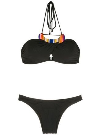 Amir Slama Costume intero con ricamo - Nero