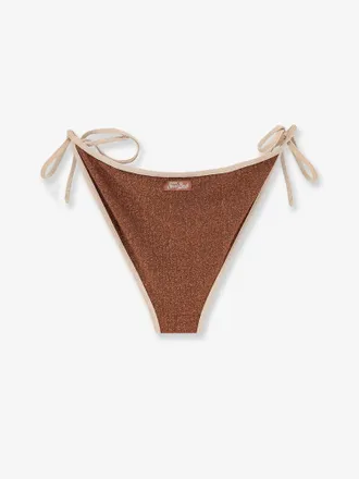 MC2 Saint Barth Lurex String Bikini Bottom Swimwear Bottom - Brown