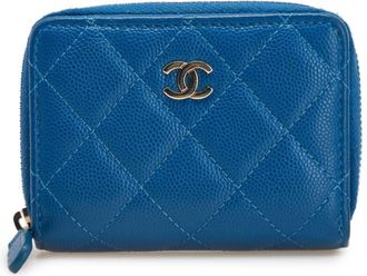 Chanel Blue Grained Calfskin Coin Purse/Coin Case (Pre-Owned)