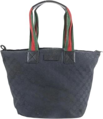 Gucci Pre-owned Tote Bags, female, Black, Size: ONE SIZE Pre-owned Vintage Leather Tote Bag