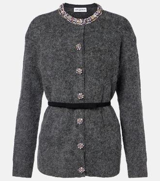 Self Portrait Belted embellished cardigan