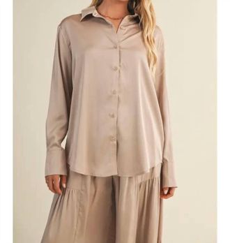 Mustard Seed Paris Silk Top In Champagne