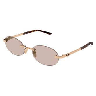 Gucci Pantos Zonnebril - unisex - Accessoires - Geel - Maat: 55 MM Nylon