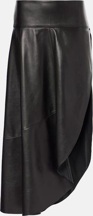 Alaia Asymmetric leather midi skirt