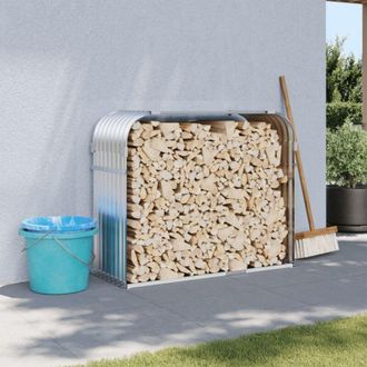 vidaXL Le&ntilde;ero De Acero Galvanizado Plateado 120x45x100 Cm Vidaxl