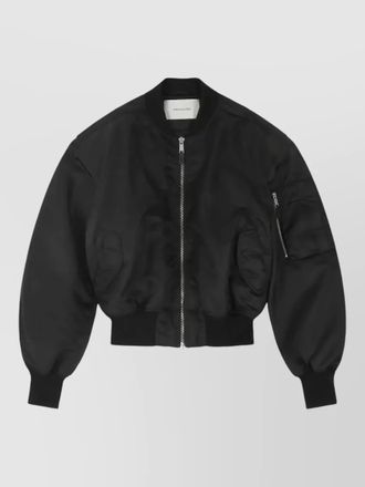 Entire studios cropped bomber jacket unisex epaulettes pockets
