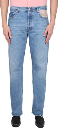 S&eacute;fr Floral Cotton Jeans - Azure