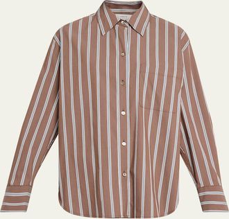 Vince Stripe Button-Front Shirt