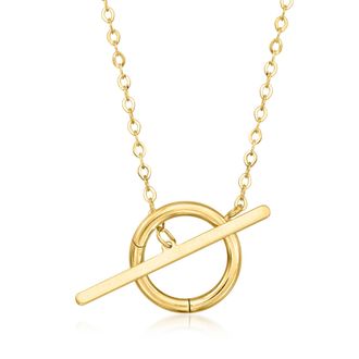 RS Pure by Ross-Simons Italian 14kt Yellow Gold Charm-Compatible Toggle Necklace