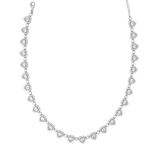 Say It With Heart Tennis Choker Necklace - Silver | Size: 16 inches