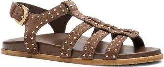 Stuart Weitzman Pry Fisherman Sandal in Cigar at Nordstrom, Size 10.5