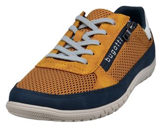 Bugatti Sneaker BUGATTI, Herren, Gr. 41, gelb, Lederimitat, Textil, Schuhe Sneaker, Freizeitschuh, Halbschuh, Schn&uuml;rschuh mit Kontrastbes&auml;tzen
