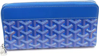 Goyard Sky Blue PVC Canvas Calf Long Wallet