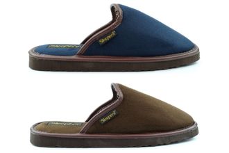 Generic Mens Mule Slippers Size 6 Boys Slippers Size 10 Mens Slip On Slipper Mule Slipper Lightweight Slip On Sizes 6-12 Brown/Navy 7 UK