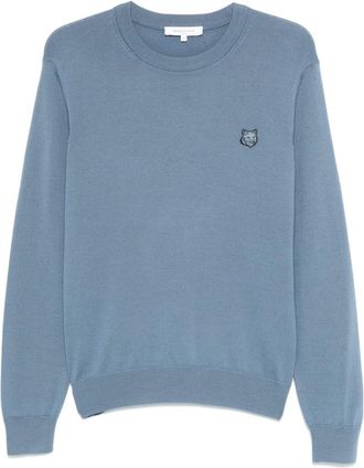 Maison Kitsuné Blue Bold Fox Head wool jumper