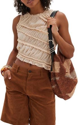 Free People Pink Sands Smocked Asymmetric Tank at Nordstrom, Size X-Large