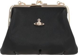 Vivienne Westwood Granny Frame Purse - Dames - Clutches - Zwart - ONE Size - Leer - Tassen