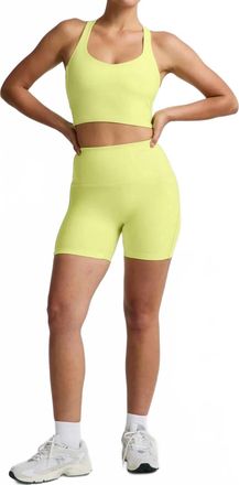 Beyond Yoga Spacedye Streamline Short In Electric Lime Heather