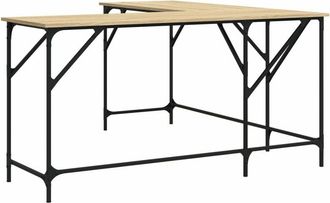 vidaXL Desk Sonoma Oak 149x149x75 cm Engineered Wood Vidaxl