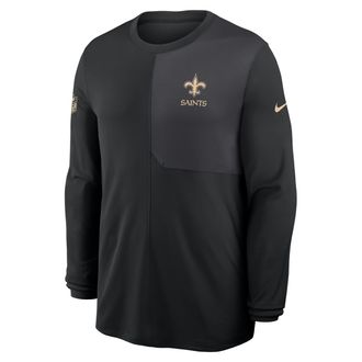 Nike New Orleans Saints Sideline Coach Nike Mens Dri-FIT NFL Long-Sleeve Top in Black | 03B1166N7W-81D