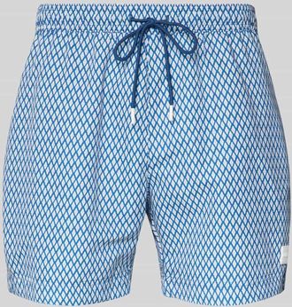 HUGO BOSS Badeshorts mit Allover-Muster Modell VIBE in Blau, Gr&ouml;&szlig;e XXL