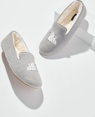 Talbots Fireside Flannel Slippers - Grey - 10M Talbots