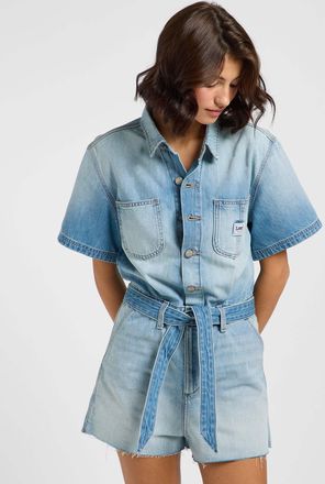 Lee Jumpsuit LEE Lee Jumpsuit Chore Shortall, Damen, Gr. XS, N-Gr, blau, Obermaterial: 100% Baumwolle CO., Overalls Jumpsuit