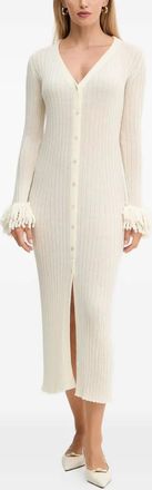 Simona Corsellini Geribbelde midi-jurk - Beige