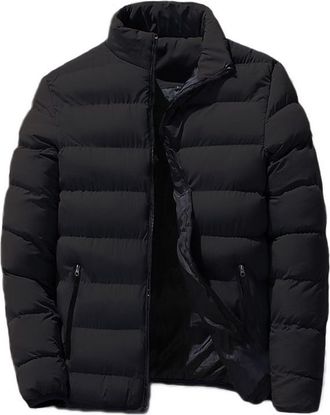 Generic Mens Winter Jackets Padded Puffer Coats Lightweight Insulated Quilted Jacket Thermal Down Coat Zip Up Loose Thicken Puffy Parka Outdoor Windbreak Ski 