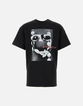 Givenchy Mens GRAPHIC PRINT T SHIRT - Black - Size: 36