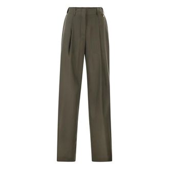 Herno Broeken, Dames, Groen, S, Wijde broek