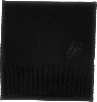 Emporio Armani ribbed-knit scarf - Black