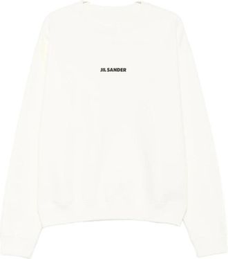 Jil Sander Sweatshirt met logo-print - Heren - Sweatshirts - Wit - L - Katoen - Hoodies & sweatvesten
