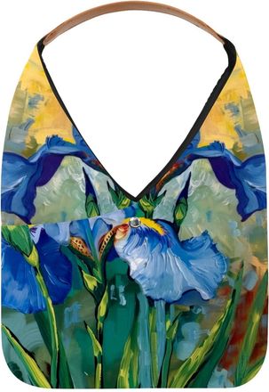 Generic Art Iris Painting Reusable Lightweight Grocery Bags - Foldable Into Compact Pouch, Washable & Sturdy, Multipurpose for Shopping and Travel