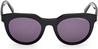 Guess Round Sunglasses in Shiny Black /Smoke at Nordstrom Rack