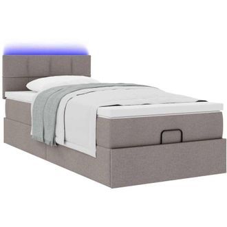 vidaXL Estructura De Cama Otomana Colch&oacute;n Tela Gris Pardo 90x190cm Vidaxl