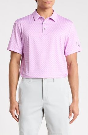 PGA TOUR Cocktail Geo Print Performance Polo in Pale Pansy at Nordstrom Rack, Size Xx-Large