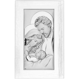 OEM Cuadro Decorativo En Plata De La Sagrada Familia Con Grabado Ds12f 12 X 19 Cm