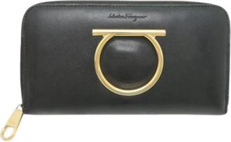 Ferragamo Pre-owned Lange portemonnee (bi-fold) - Dames - Vintage Accessoires - Zwart - ONE Size - Leer - Vintage