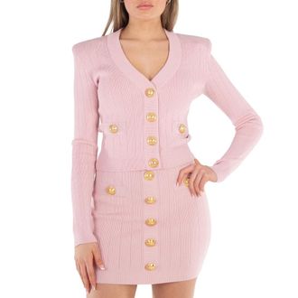 Balmain V-Neck Cropped Cardigan, Brand Size 38 (US Size 6)