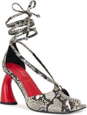 Azalea Wang Buiky Snakeskin Embossed Ankle Wrap Pump at Nordstrom Rack, Size 7.5