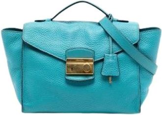Prada Pre-owned Handbags, female, Blue, Size: ONE SIZE Pre-owned Vintage Satchel