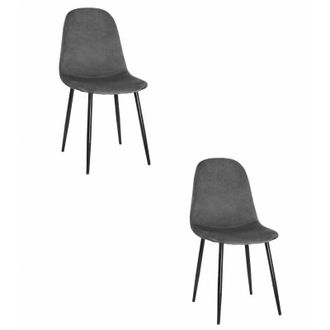 OEM Silla Como - Terciopelo Gris Oscuro X 2