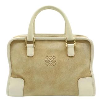 Loewe Pre-owned Handbags, female, Beige, Size: ONE SIZE Pre-owned Amazona 28 Leather Handbag