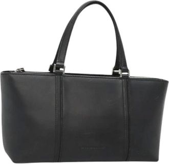 Burberry Pre-owned Handbags, female, Black, Size: ONE SIZE Pre-owned Leather Handbag