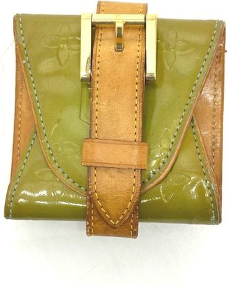 Louis Vuitton Green Monogram Vernis Coin Purse/Coin Case (Pre-Owned)