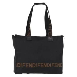 Fendi Pre-owned Tote Bags, female, Black, Size: ONE SIZE Pre-owned Nylon Tote Bag