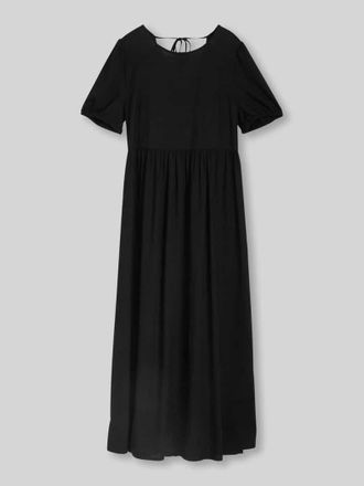 Tom Tailor Denim Figurumspielendes Midikleid aus Viskose-Leinen-Mix in Black, Gr&ouml;&szlig;e XS